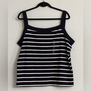 NWOT Liz Claiborne Striped Navy Blue and white Shirt